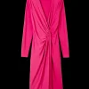 Crepe Jurk Met Drapering