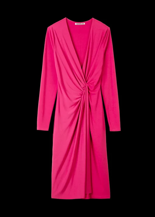 Crepe Jurk Met Drapering