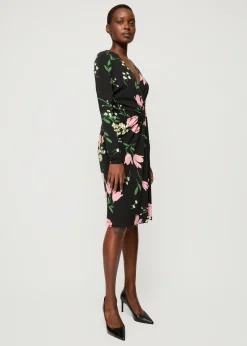 Crepe Jurk Met Drapering