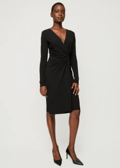 Crepe Jurk Met Drapering