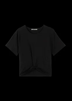 Cropped Shirt Met Knoopdetail