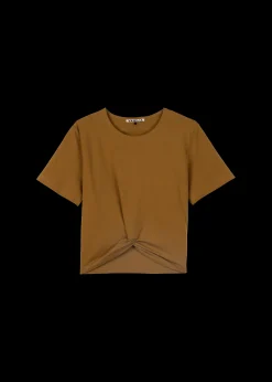 Cropped Shirt Met Knoopdetail