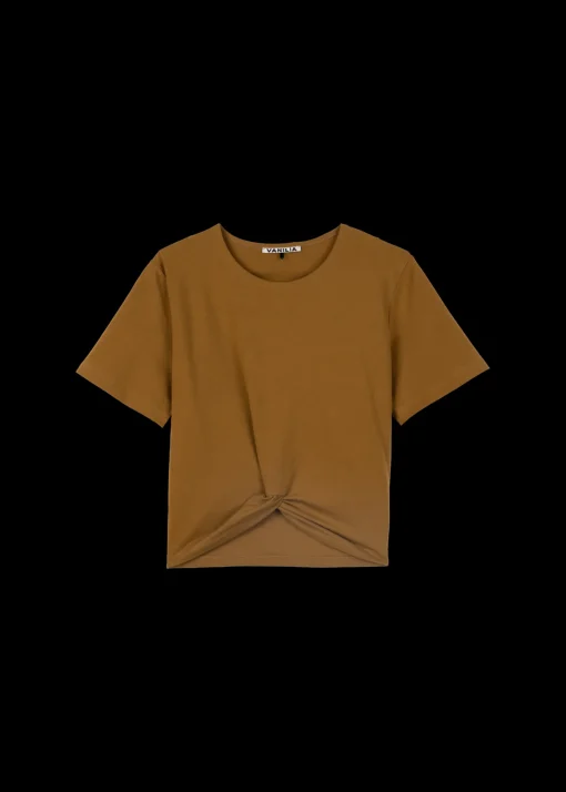 Cropped Shirt Met Knoopdetail