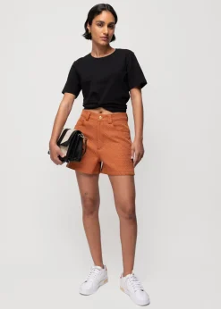 Cropped Shirt Met Knoopdetail