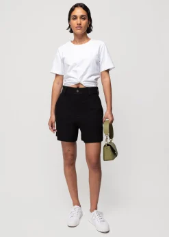Cropped Shirt Met Knoopdetail