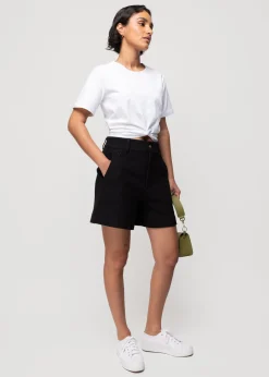 Cropped Shirt Met Knoopdetail