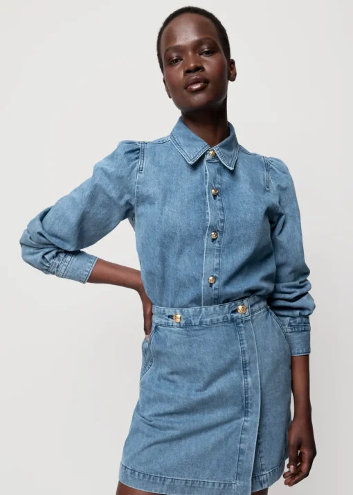 Denim Mini Wikkelrok