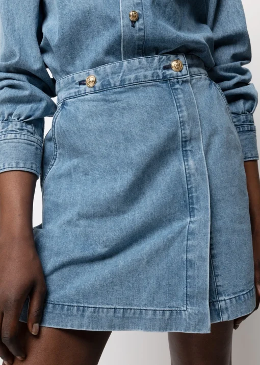 Denim Mini Wikkelrok