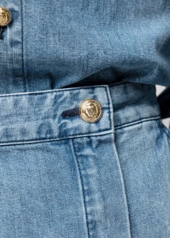Denim Mini Wikkelrok