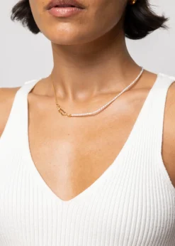 Gebreide Rib Top Met V-Hals