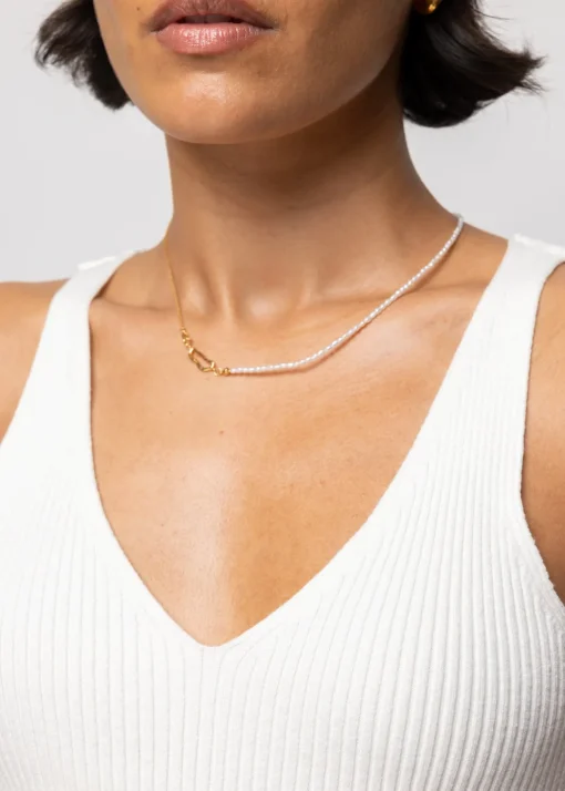 Gebreide Rib Top Met V-Hals