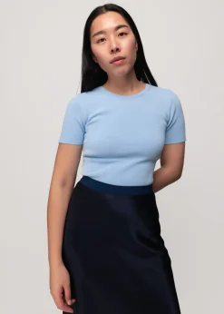 Gebreide Top Met Korte Mouw