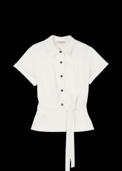 Linnen Blouse Met Korte Mouw