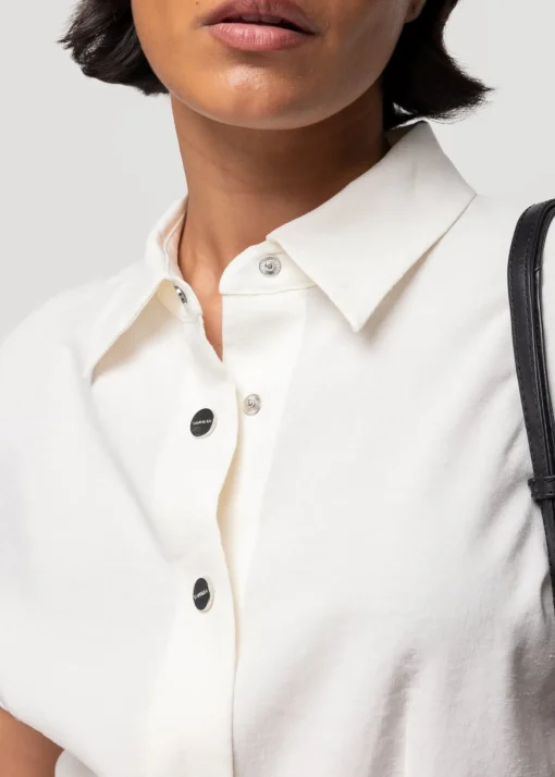 Linnen Blouse Met Korte Mouw