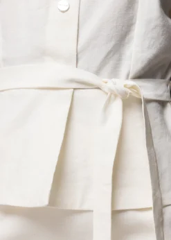 Linnen Blouse Met Korte Mouw