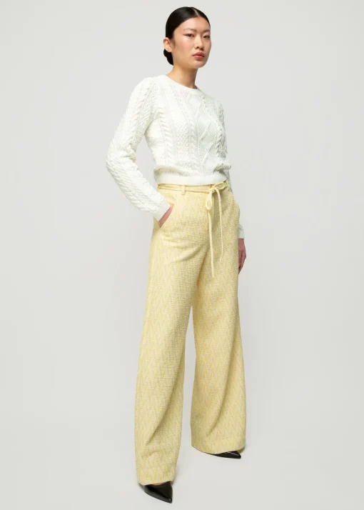 Pantalon Met Zigzag Structuur