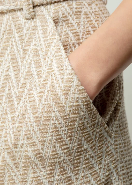 Pantalon Met Zigzag Structuur