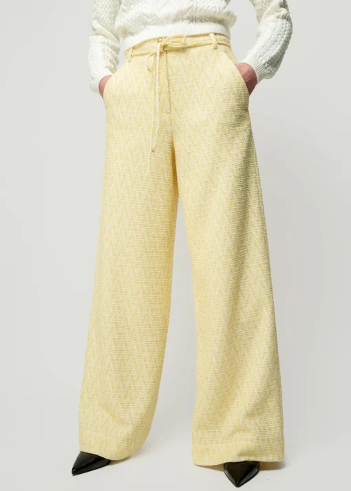 Pantalon Met Zigzag Structuur