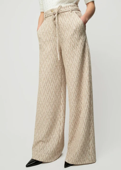 Pantalon Met Zigzag Structuur