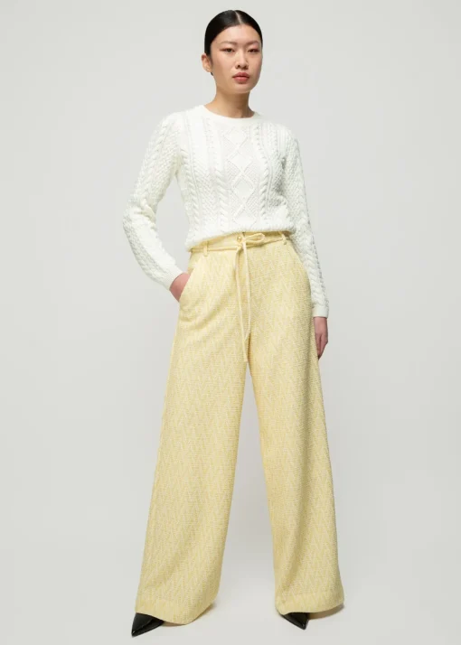 Pantalon Met Zigzag Structuur