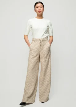 Pantalon Met Zigzag Structuur