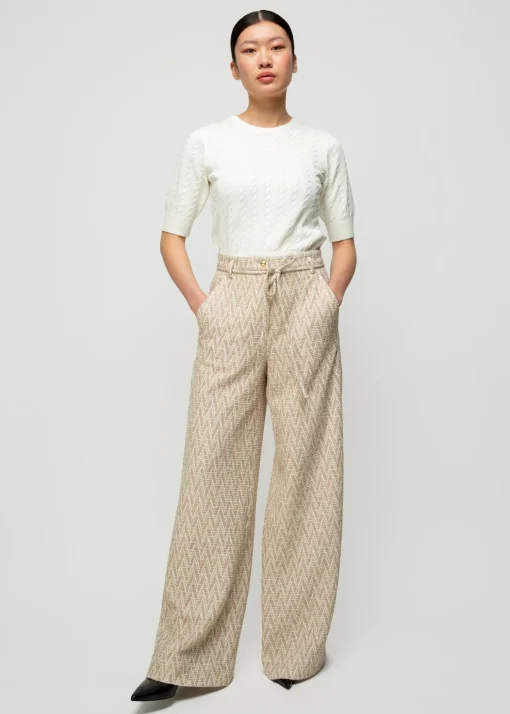 Pantalon Met Zigzag Structuur