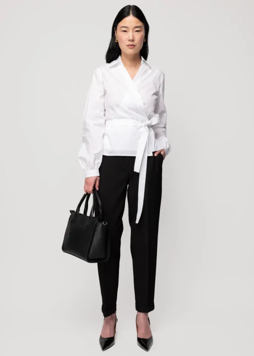 Poplin Wrap Blouse
