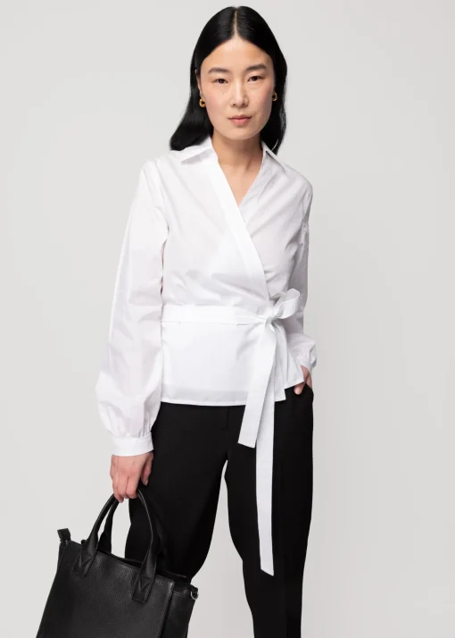 Poplin Wrap Blouse