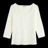 Rib Top Met 3/4 Mouw