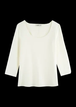 Rib Top Met 3/4 Mouw