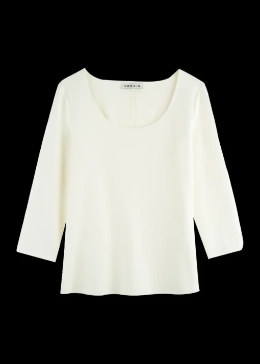Rib Top Met 3/4 Mouw