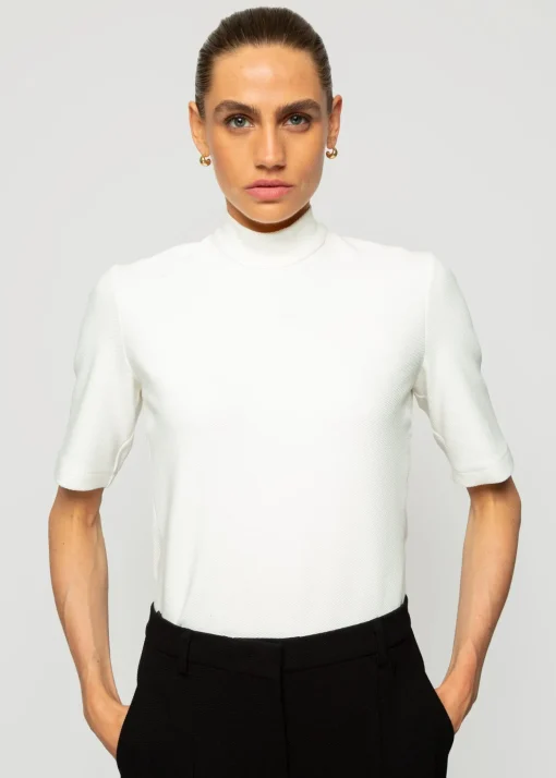 Rib Top Met Col