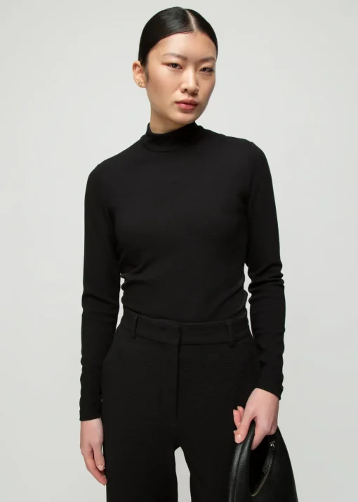 Rib Top Met Col