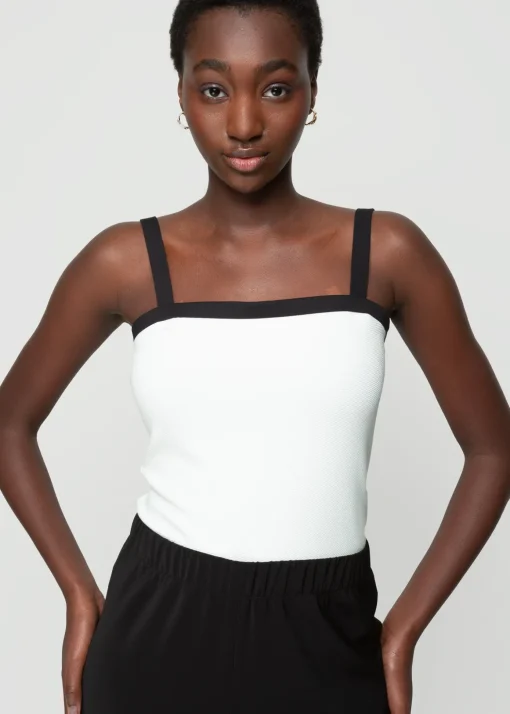 Rib Top Met Contrastboorden