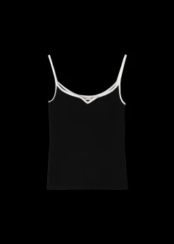 Rib Top Met Hartvormige Hals