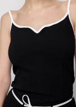 Rib Top Met Hartvormige Hals