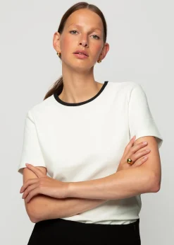 Rib Top Met Ronde Hals