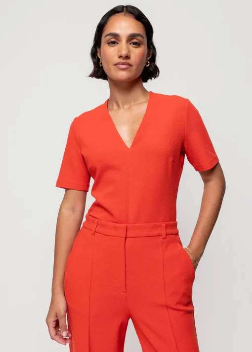 Rib Top Met V-Hals