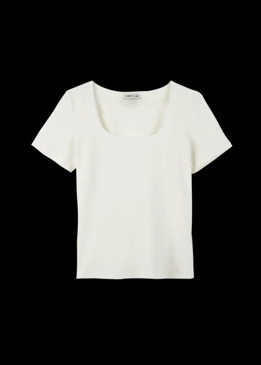 Rib Top Met Vierkante Hals