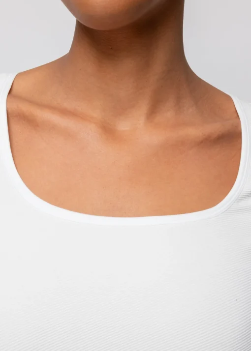 Rib Top Met Vierkante Hals
