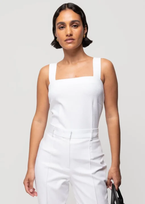 Rib Top Met Vierkante Hals
