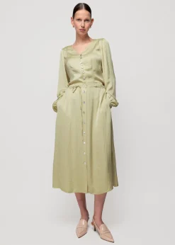 Satijnen Blouse Met Parelmoer