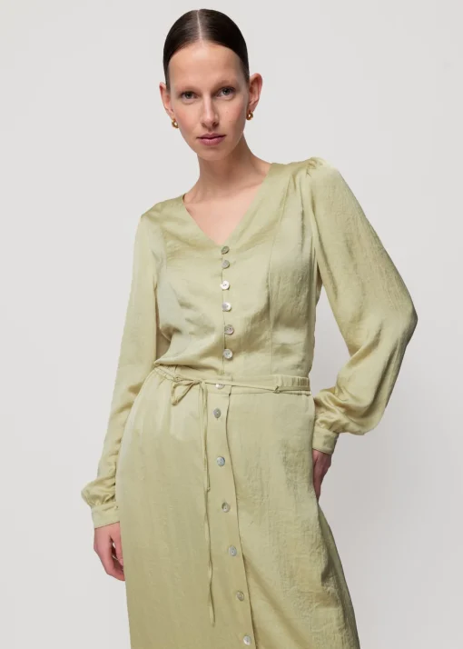 Satijnen Blouse Met Parelmoer
