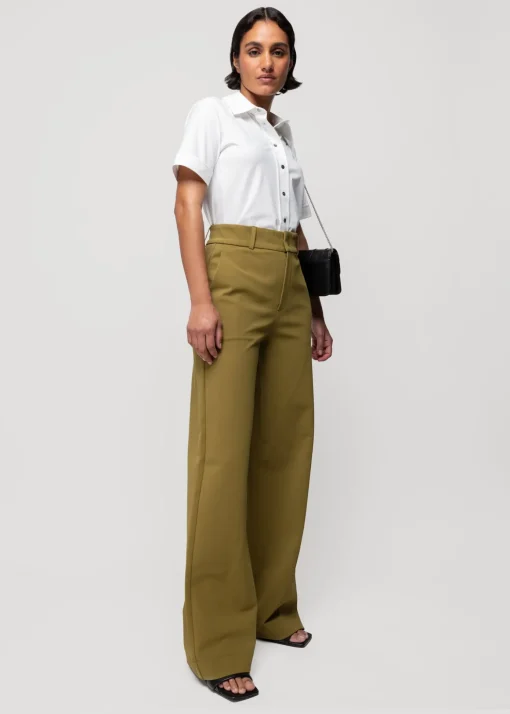 Stretch Blouse Met Korte Mouw