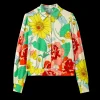 Tricot Blouse Met Bloemenprint