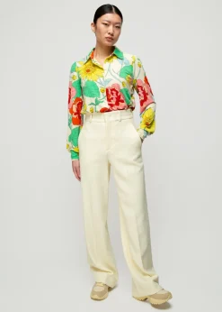 Tricot Blouse Met Bloemenprint