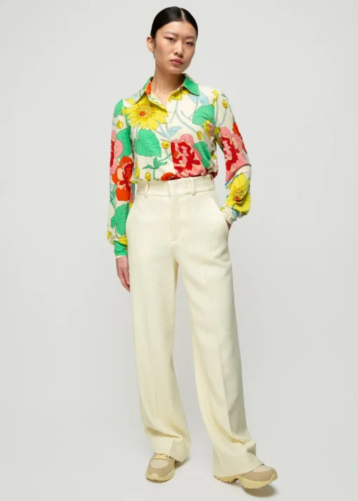 Tricot Blouse Met Bloemenprint