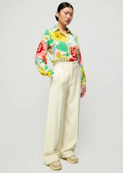Tricot Blouse Met Bloemenprint