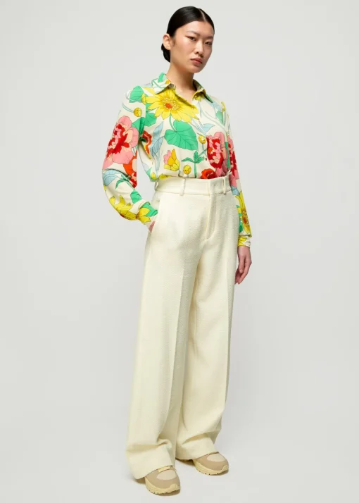 Tricot Blouse Met Bloemenprint