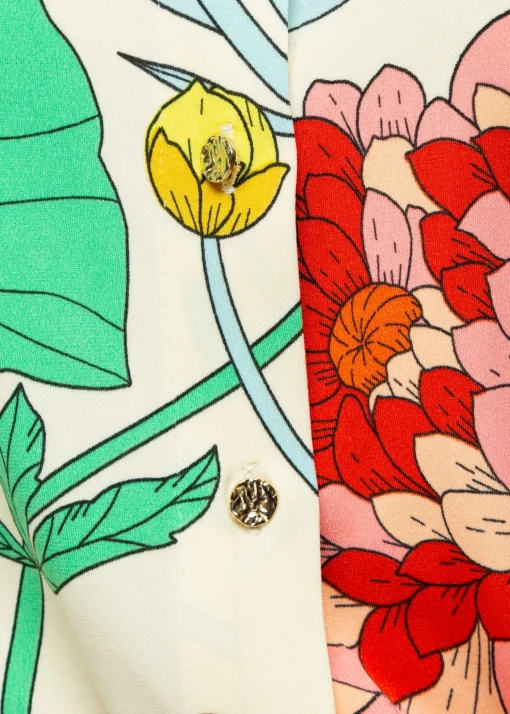 Tricot Blouse Met Bloemenprint